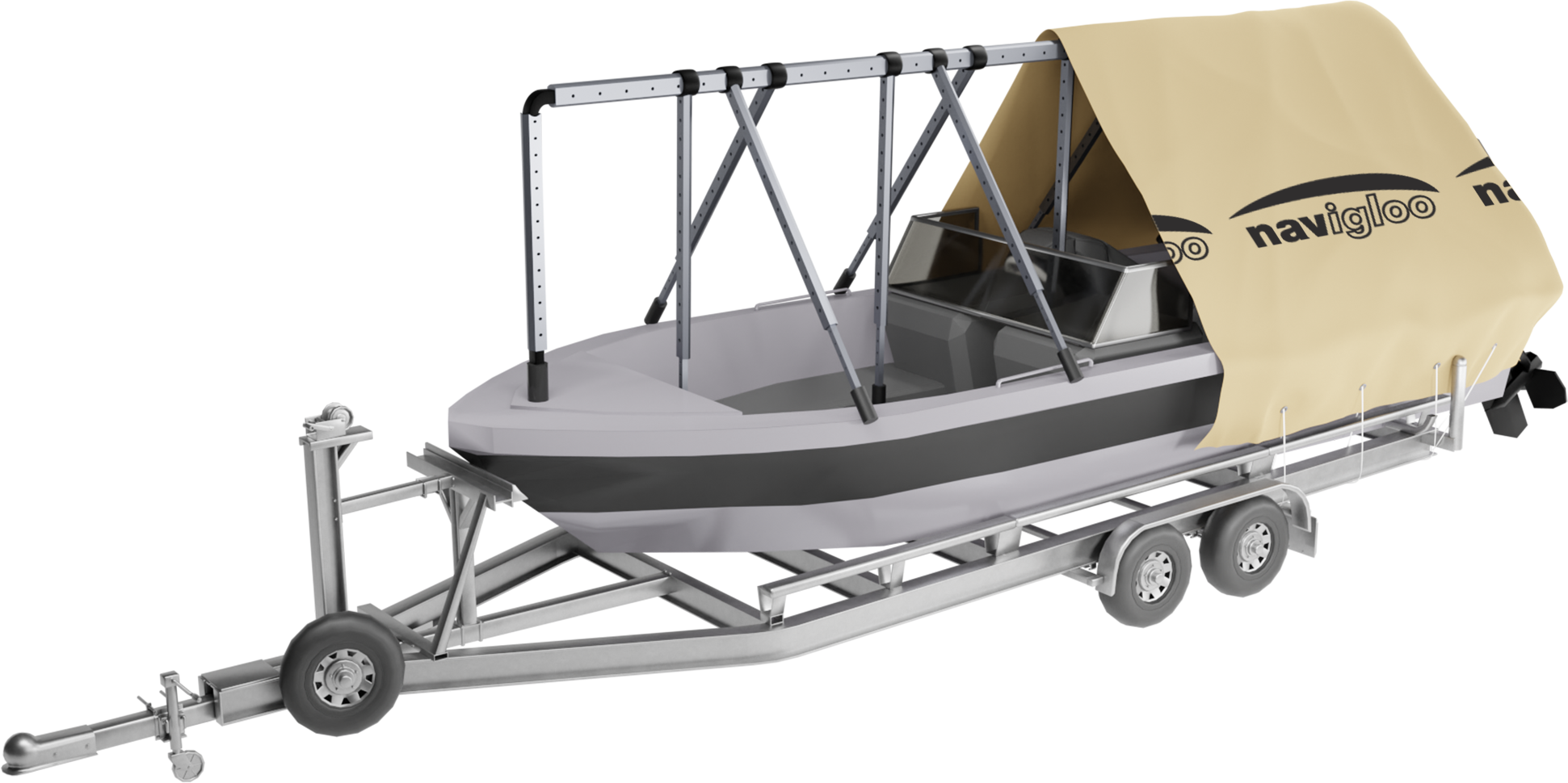 Navigloo Pontoon-fishing 14-18½ with tarp 18x26 ft